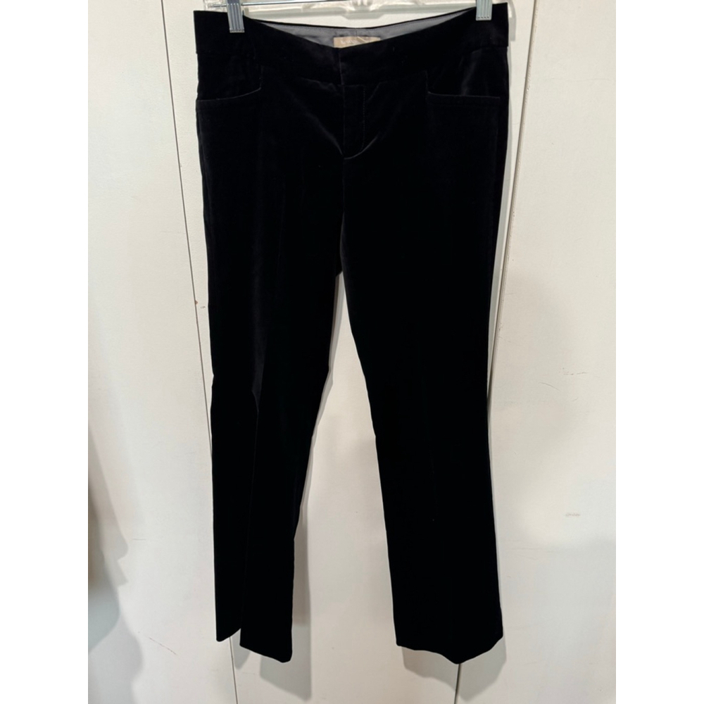 Women's Banana Republic Petite Black stretch Velvet Sloan Fit Trousers Size 4P